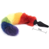 Furry Rainbow Butt Plug Tail - Save 20% - Fast Shipping - Sale United Kingdom Stoke-on-trent