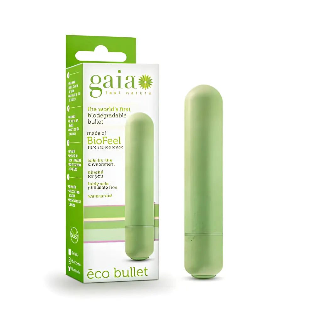 Gaia Biodegradable Eco Bullet Vibrator Green - Vibrators - Save 25% - Fast Shipping - Sale United Kingdom Stoke-on-trent