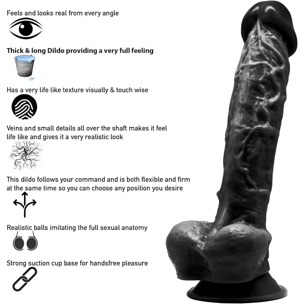 Gargantua Realistic 9.5 Inch Dildo Black - Dildos - Save 40% - Large Sex Toy - United Kingdom Stoke-on-trent