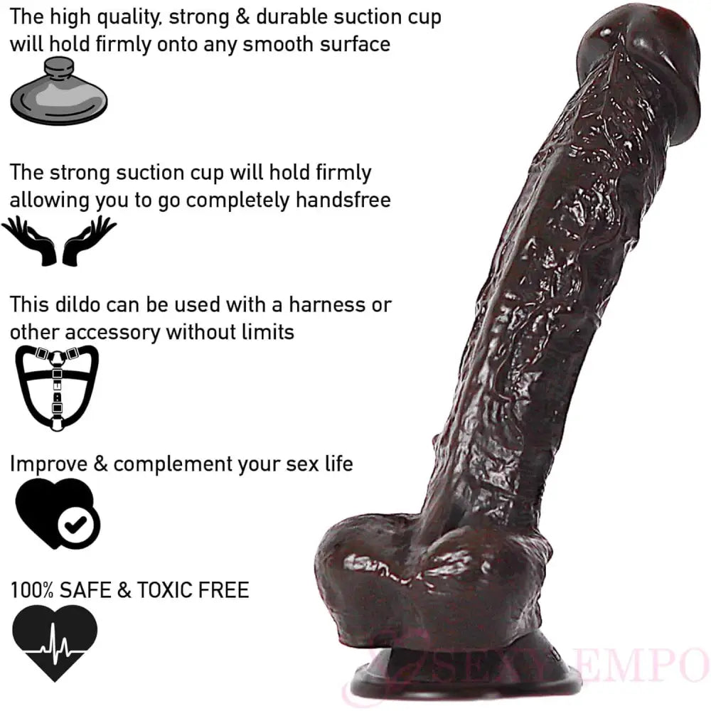 Gargantua Realistic 9.5 Inch Dildo Brown - Dildos - Save 30% - Fast Shipping - United Kingdom Stoke-on-trent