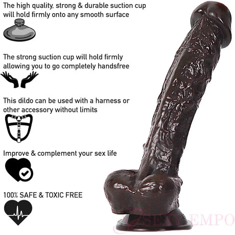 Gargantua Realistic 9.5 Inch Dildo Brown - Dildos - Save 30% - Fast Shipping - United Kingdom Stoke-on-trent