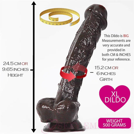 Gargantua Realistic 9.5 Inch Dildo Brown - Dildos - Save 30% - Fast Shipping - United Kingdom Stoke-on-trent
