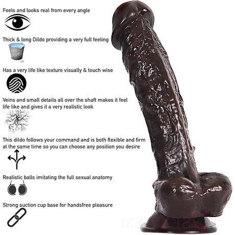 Gargantua Realistic 9.5 Inch Dildo Brown - Dildos - Save 30% - Fast Shipping - United Kingdom Stoke-on-trent