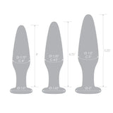 Glas Anal Training Butt Plug Set (4’’ - 4.75’’ - 5.25’’) - Sex Toys - Save 25% - Fast Shipping - Dildos United Kingdom Stoke-on-trent