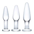 Glas Anal Training Butt Plug Set (4’’ - 4.75’’ - 5.25’’) - Sex Toys - Save 25% - Fast Shipping - Dildos United Kingdom Stoke-on-trent