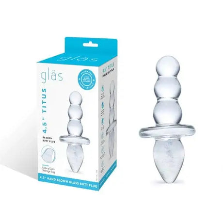 Glas Titus Beaded Clear (4.5’’) - Sex Toys - Save 25% - Fast Shipping - Dildo United Kingdom Stoke-on-trent