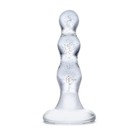 Glas Triple Play Beaded Butt Plug Clear (4’’) - Sex Toys - Save 25% - Fast Shipping - Sale United Kingdom Stoke-on-trent