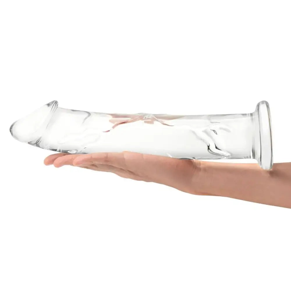 Glass 12inch Dildo with Veins and Flat Base - Save 5% - with - Fast - United Kingdom Stoke-on-trent