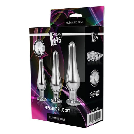 Gleaming Butt Plug Set Silver - Save 25% - Fast Shipping - Sale United Kingdom Stoke-on-trent