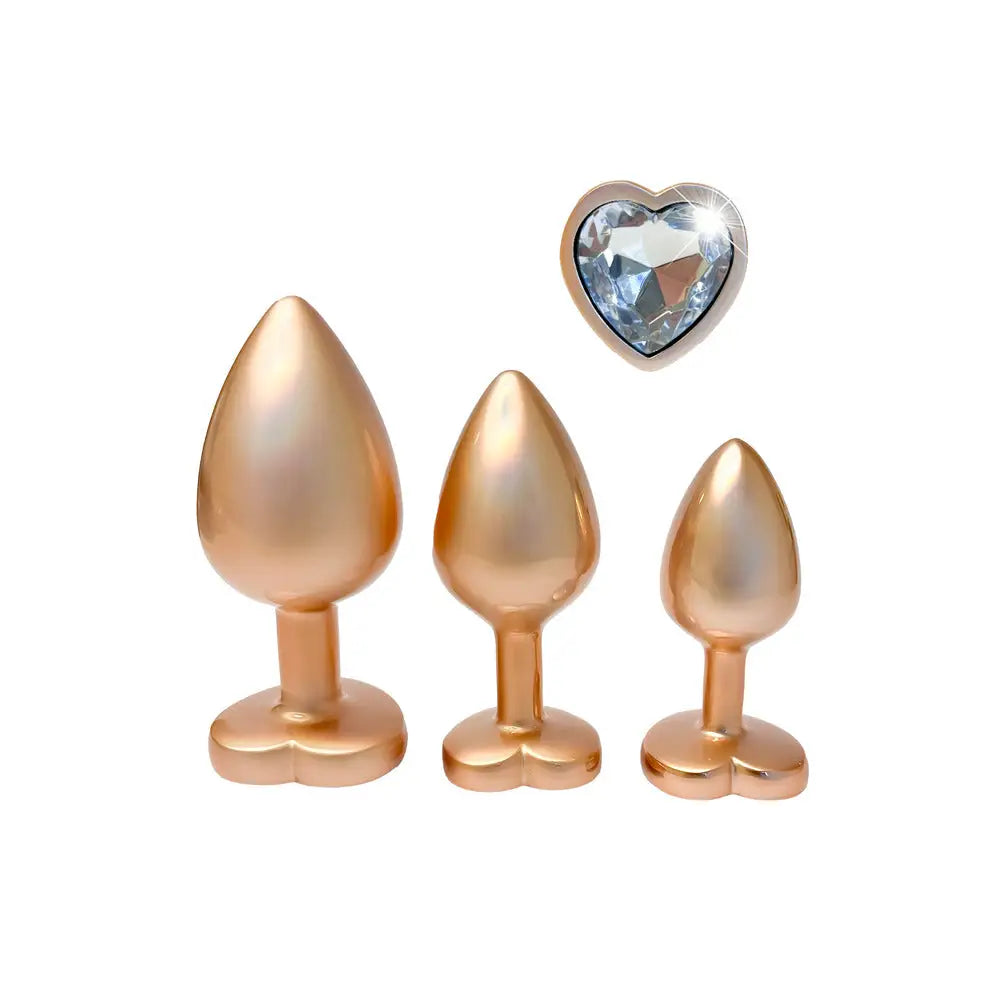 Gleaming Love Pearl Gold Butt Plug Set - Save 25% - Fast Shipping - Dildo United Kingdom Stoke-on-trent