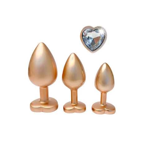 Gleaming Love Pearl Gold Butt Plug Set - Save 25% - Fast Shipping - Dildo United Kingdom Stoke-on-trent