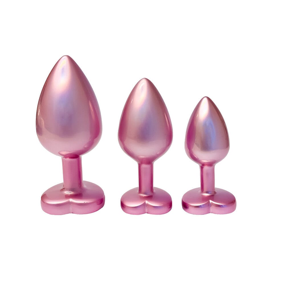 Gleaming Love Pearl Pink Butt Plug Set - Save 20% - Anal Dildos