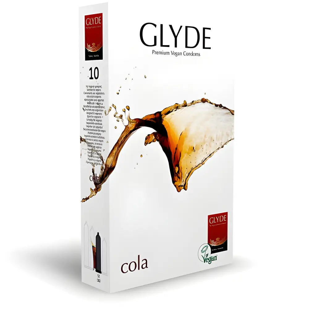 Glyde Ultra Cola Flavour Vegan Condoms 10 Pack - Save 25% - Fast Shipping - Sale United Kingdom Stoke-on-trent