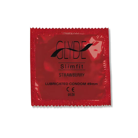 Glyde Ultra Slimfit Strawberry Flavour Vegan Condoms 100 Bulk Pack - Save 30% - Sale United Kingdom Stoke-on-trent