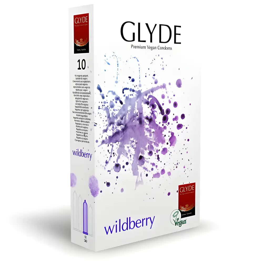 Glyde Ultra Wildberry Flavour Vegan Condoms 10 Pack - Save 25% - Fast Shipping - Sale United Kingdom Stoke-on-trent
