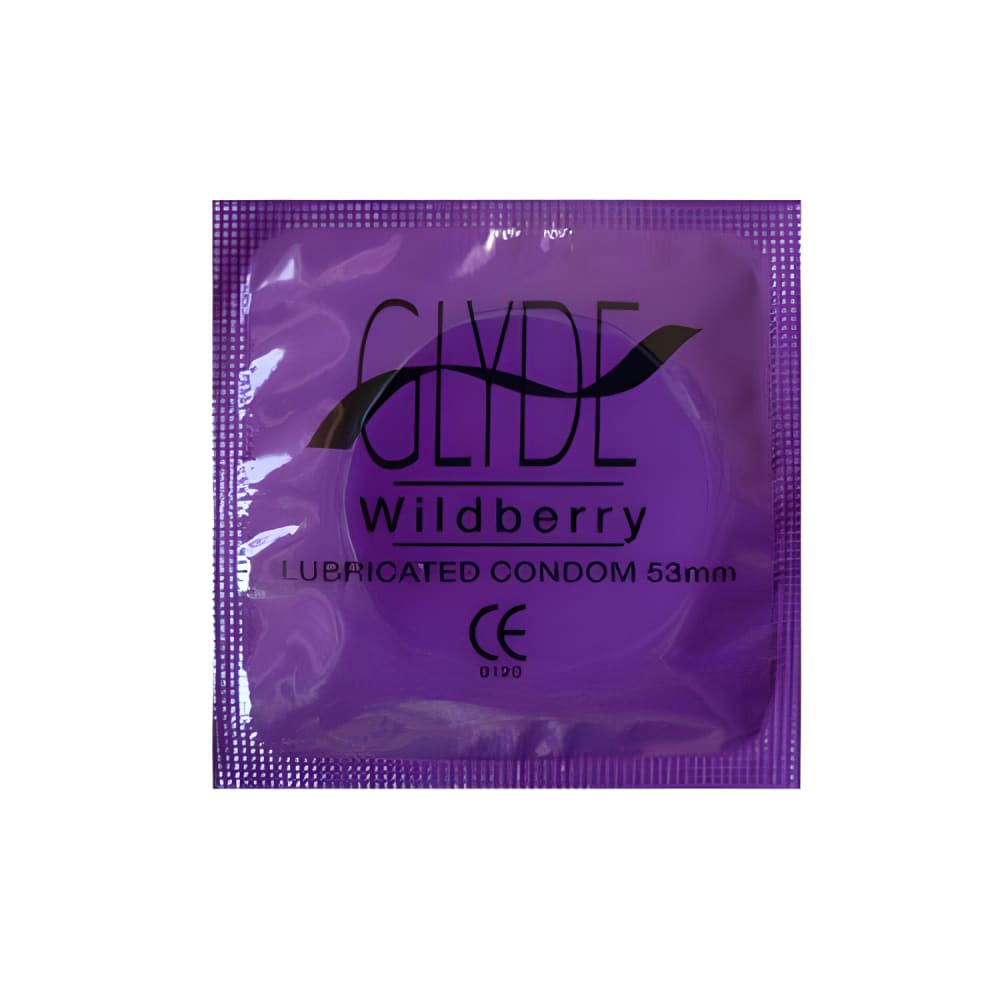 Glyde Ultra Wildberry Flavour Vegan Condoms 100 Bulk Pack - Save 20% - Sale