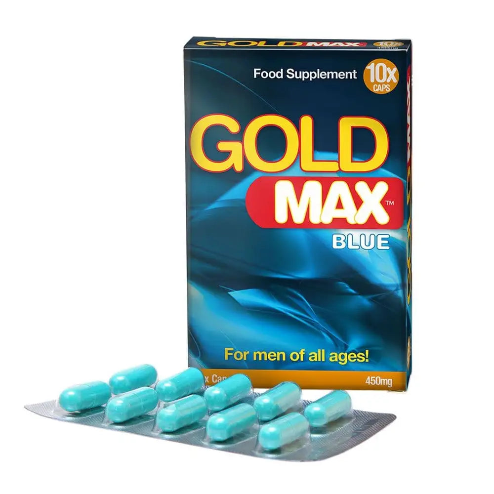 Goldmax Stimulant for Men Blue 450mg - 10 Pill - Vitamins & Supplements - Save 20% - Goldmax for - Fast Shipping - Sale United Kingdom
