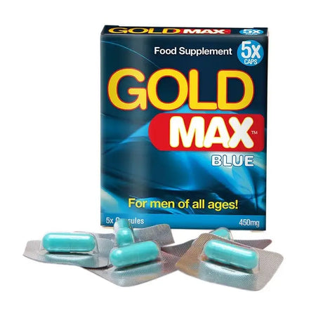 Goldmax Stimulant for Men Blue 450mg - 5 Pill - Vitamins & Supplements - Save 15% - Goldmax for - Fast Shipping - Sale United Kingdom