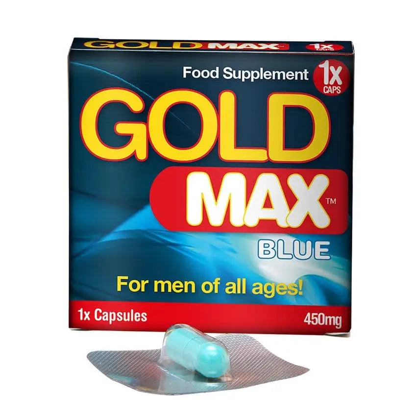 Goldmax Stimulant for Men Single Blue 450mg - 1 Pill - Vitamins & Supplements - Save 30% - Goldmax for - Fast Shipping - Sale United