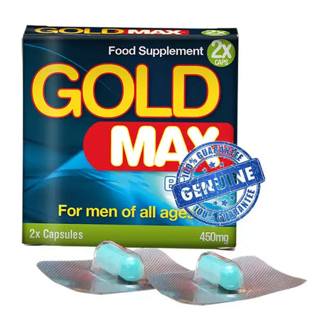 Goldmax Stimulant for Men Single Blue 450mg - 2 Pill - Vitamins & Supplements - Save 10% - Goldmax for - Fast Shipping - Sale United