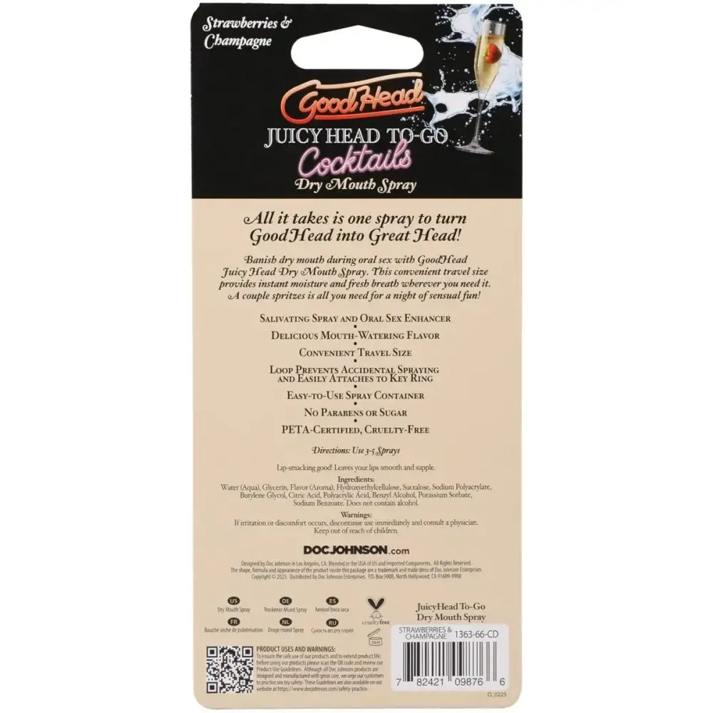 Goodhead Deep Throat Spray Togo Strawberries & Champagne - Save 30% - Goodhead Togo Mango 30oz - Fast Shipping - Sale United Kingdom