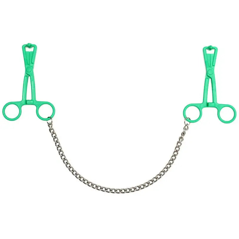 Green Scissor Nipple Clamps with Metal Chain - Save 30% - with - Fast Shipping - Sale United Kingdom Stoke-on-trent