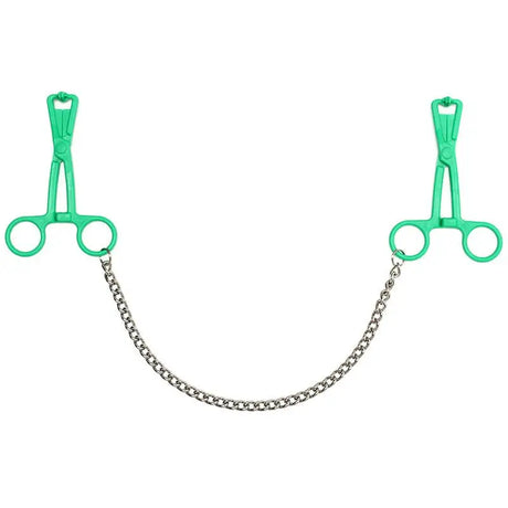 Green Scissor Nipple Clamps with Metal Chain - Save 30% - with - Fast Shipping - Sale United Kingdom Stoke-on-trent