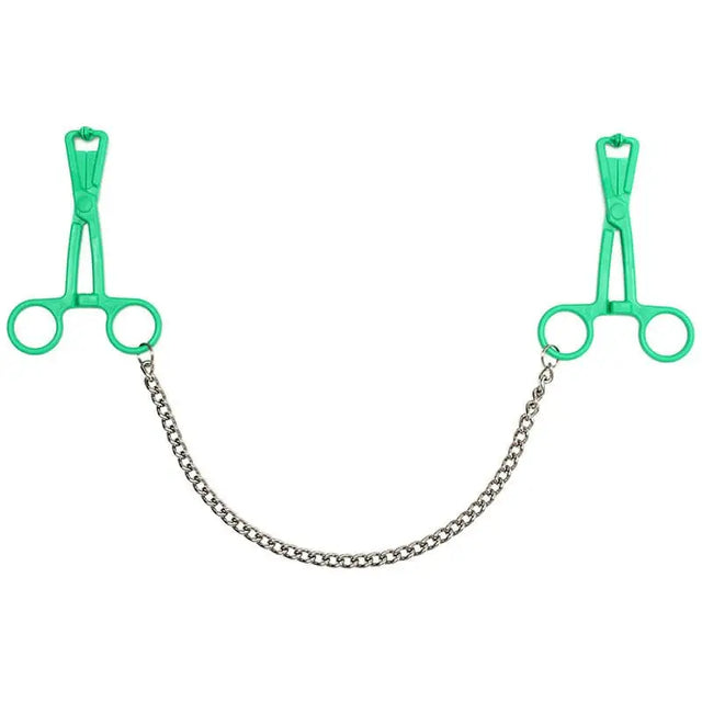 Green Scissor Nipple Clamps with Metal Chain - Save 30% - with - Fast Shipping - Sale United Kingdom Stoke-on-trent