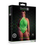 Halter Tie Neck Bodysuit Neon Green Plus Size Fast Shipping Sexy Lingerie United Kingdom Stoke on Trent