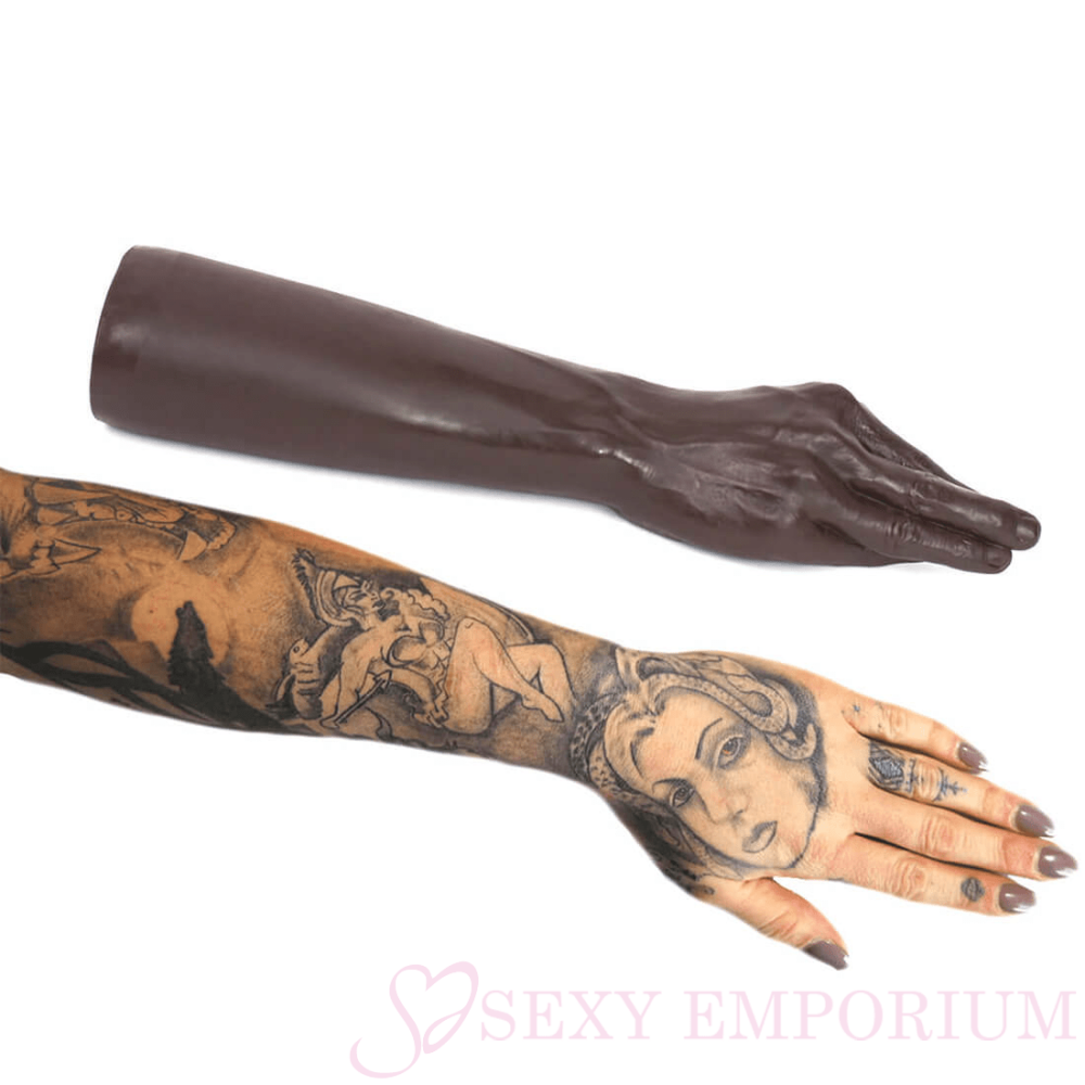 Handyman Can 14 Inch Giant Hand and Arm Dildo Brown - Sexy Emporium