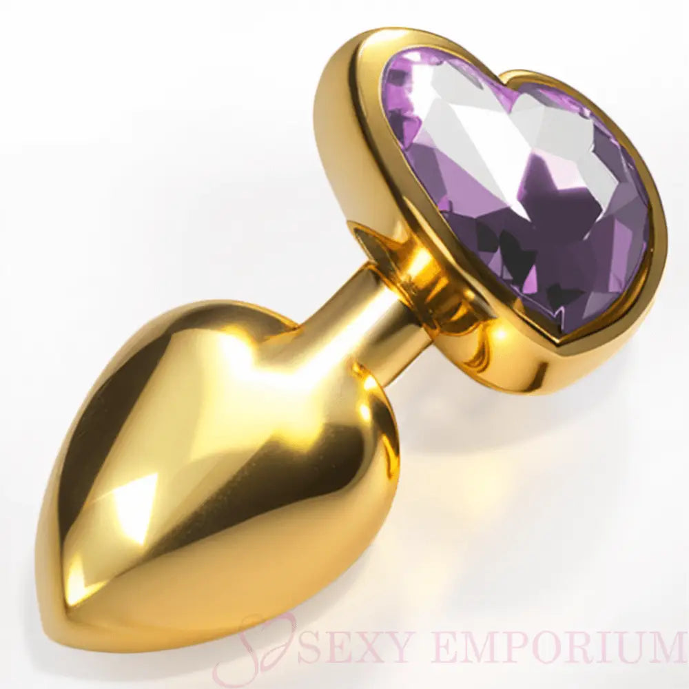 Heart Gold Butt Plug Lilac - Save 20% - Fast Shipping - Sale United Kingdom Stoke-on-trent
