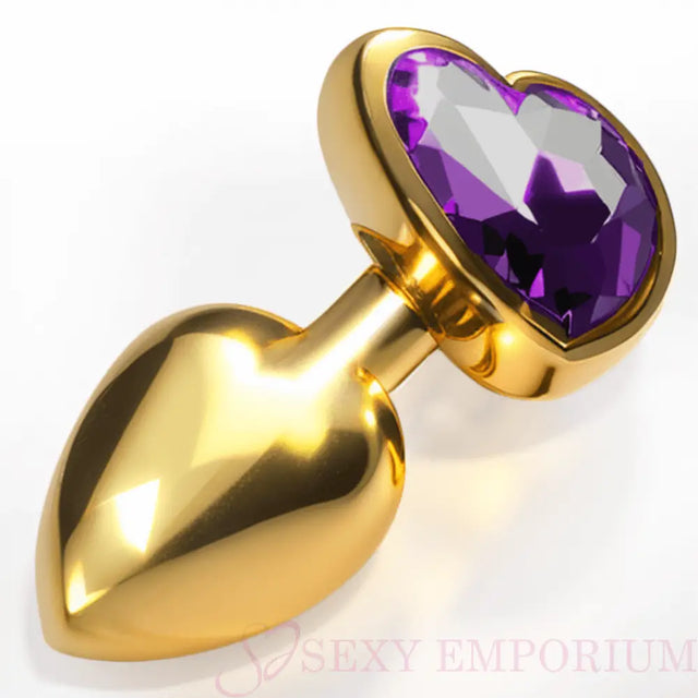 Heart Gold Butt Plug Purple - Save 20% - Fast Shipping - Sale United Kingdom Stoke-on-trent