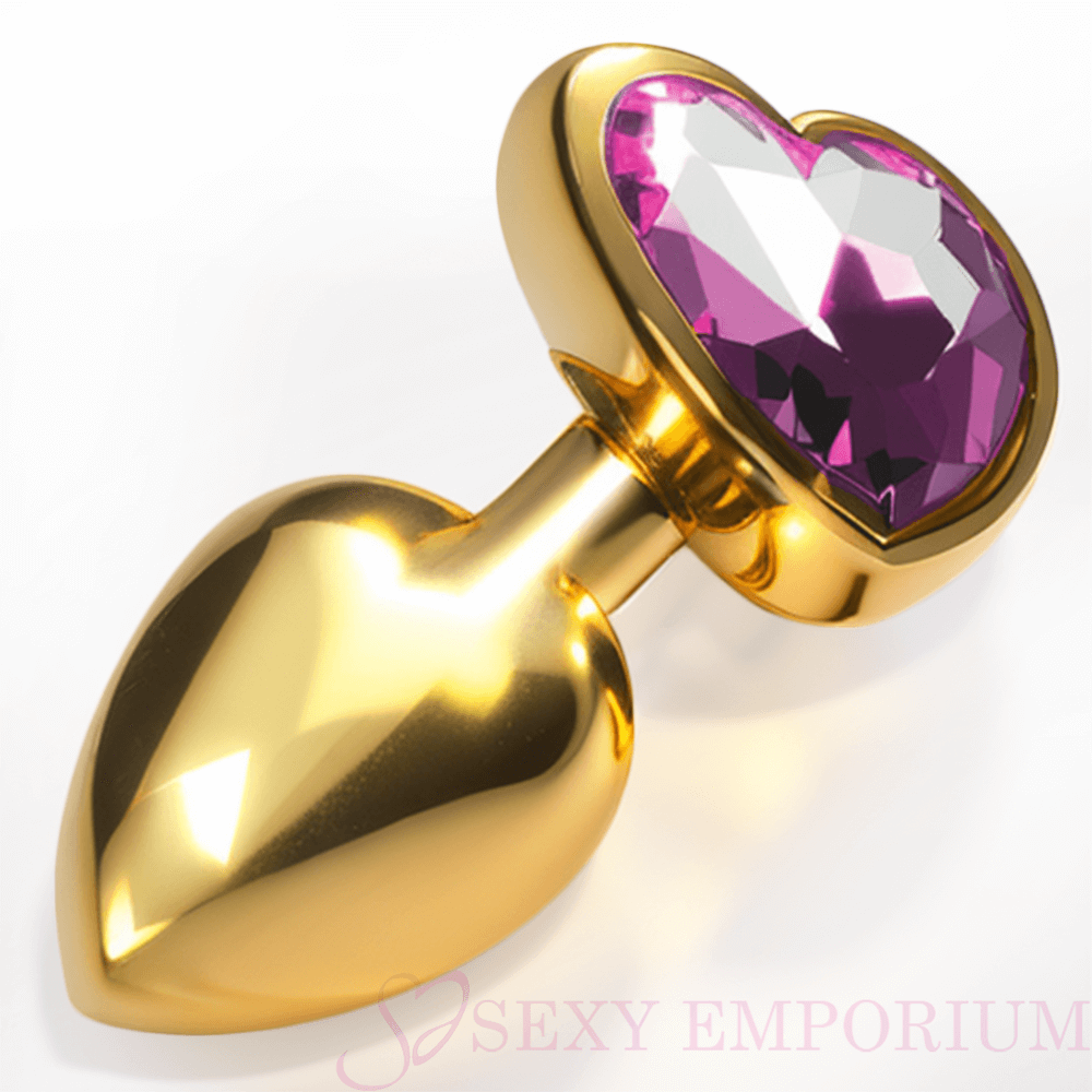 Heart Gold Butt Plug Rosy - Save 25% - Jewel - Sale