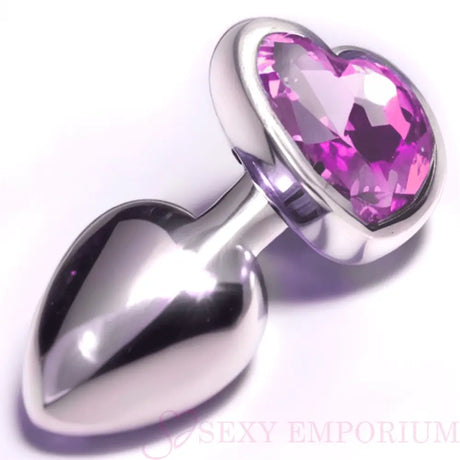 Heart Silver Butt Plug Pink - Save 30% - Fast Shipping - Sale United Kingdom Stoke-on-trent