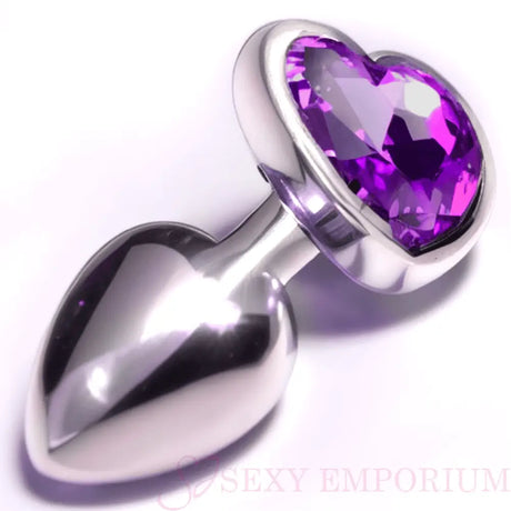 Heart Silver Butt Plug Purple - Save 20% - Fast Shipping - Sale United Kingdom Stoke-on-trent