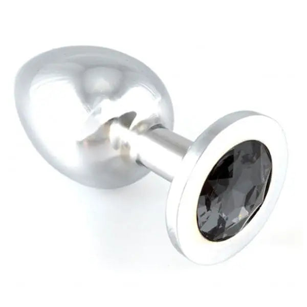 Heavy Metal Butt Plug with Black Crystal - Save 25% - with - Fast Shipping - Sale United Kingdom Stoke-on-trent