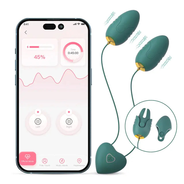 Honey Play Box Cupid App Controlled Dual Vibrating Eggs & Nipple Clamps Sex Toy - Save 15% - Vibrator United Kingdom Stoke-on-trent