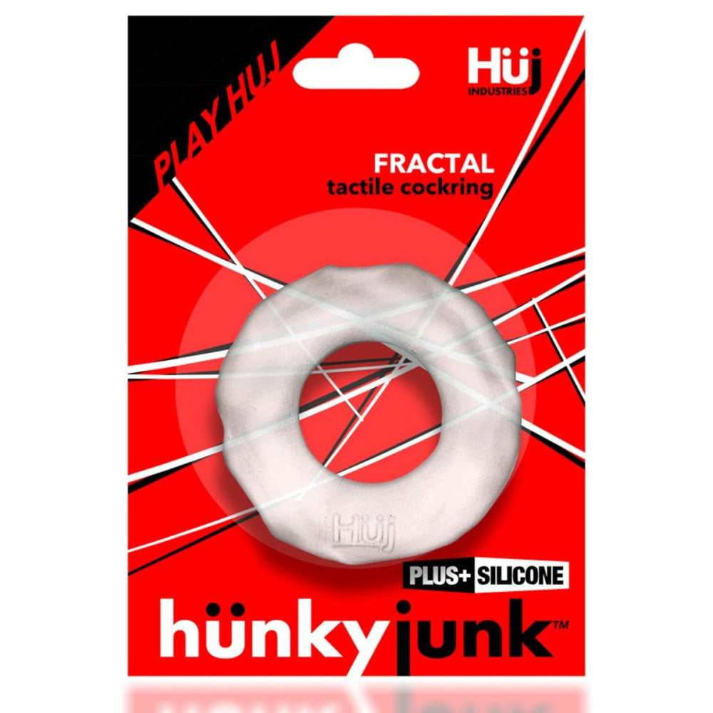 Hunkyjunk Fractal Tactile Silicone Cockring Clear Ice - Sex