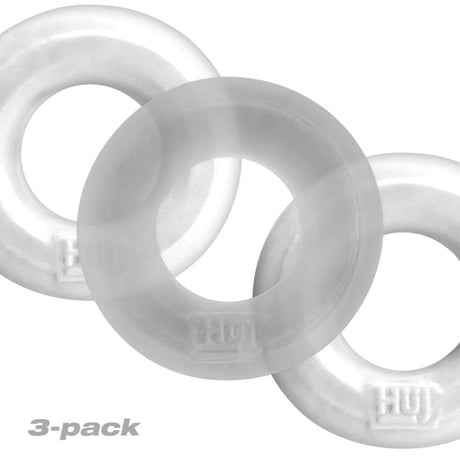 Hunkyjunk Huj3 Cock Ring 3 Pack White Ice - Save 25% - Sale
