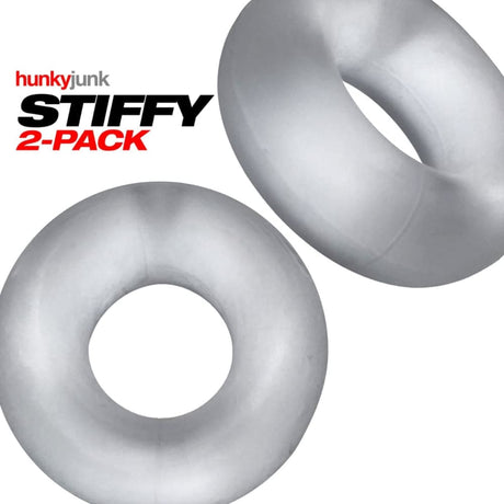 Hunkyjunk Stiffy 2-pack Bulge Cockrings Clear Ice - Save 25% - Sale