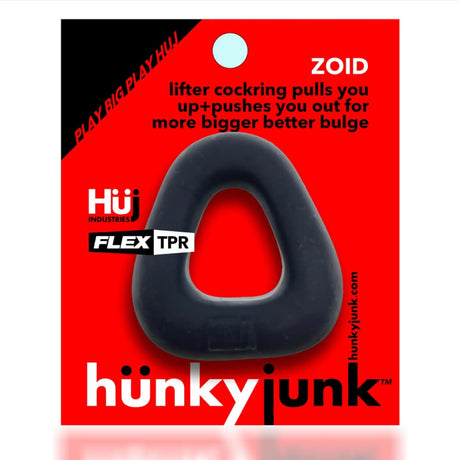 Hunkyjunk Zoid Trapaziod Lifter Cockring Black Tar Ice - Sex
