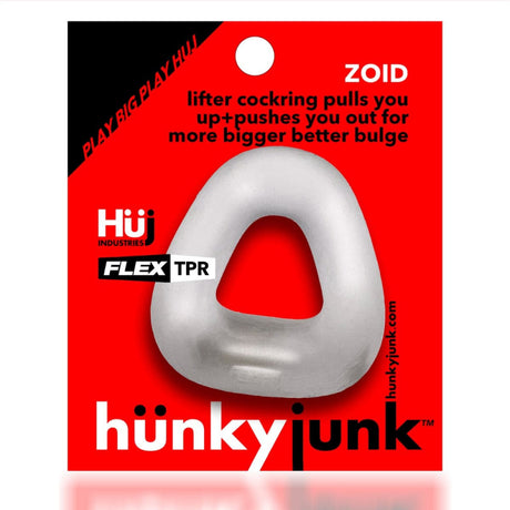 Hunkyjunk Zoid Trapaziod Lifter Cockring Clear Ice - Sex