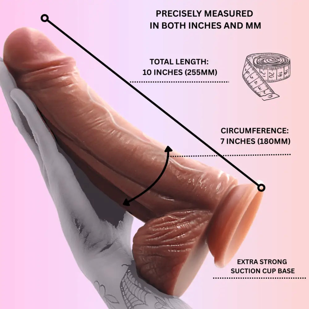 Hyper Realistic 10 Inch Silicone Strap on with Black Harness - Save 10% - All New Products United Kingdom Stoke-on-trent