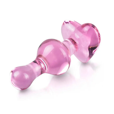 Icicles No.75 Pink Heart Glass Butt Plug - Save 25% - Fast Shipping - Sale United Kingdom Stoke-on-trent
