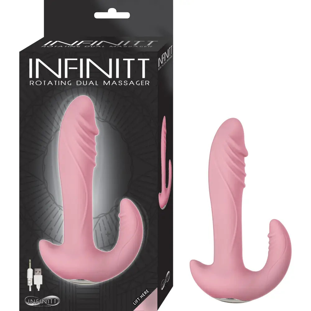 Infinitt Rotating Dual Massager - Pink - Save 25% - Classic Vibrators United Kingdom Stoke-on-trent