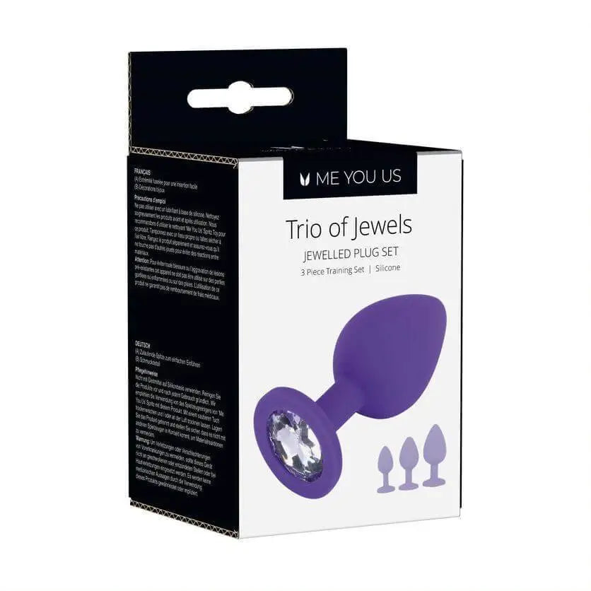 Jewel Butt Plug Anal Training Set Purple - Fast Shipping - Dildos United Kingdom Stoke-on-trent