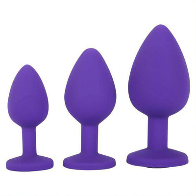Jewel Butt Plug Anal Training Set Purple