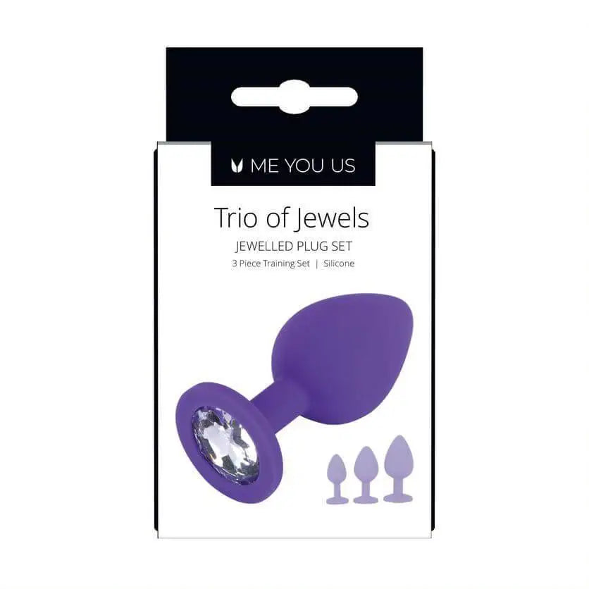 Jewel Butt Plug Anal Training Set Purple - Fast Shipping - Dildos United Kingdom Stoke-on-trent