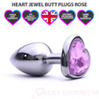 Jewelled Metal Heart Butt Plugs - Save 10% - Fast Shipping - Anal Sex Toys United Kingdom Stoke-on-trent