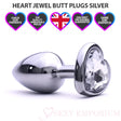 Jewelled Metal Heart Butt Plugs - Save 10% - Fast Shipping - Anal Sex Toys United Kingdom Stoke-on-trent